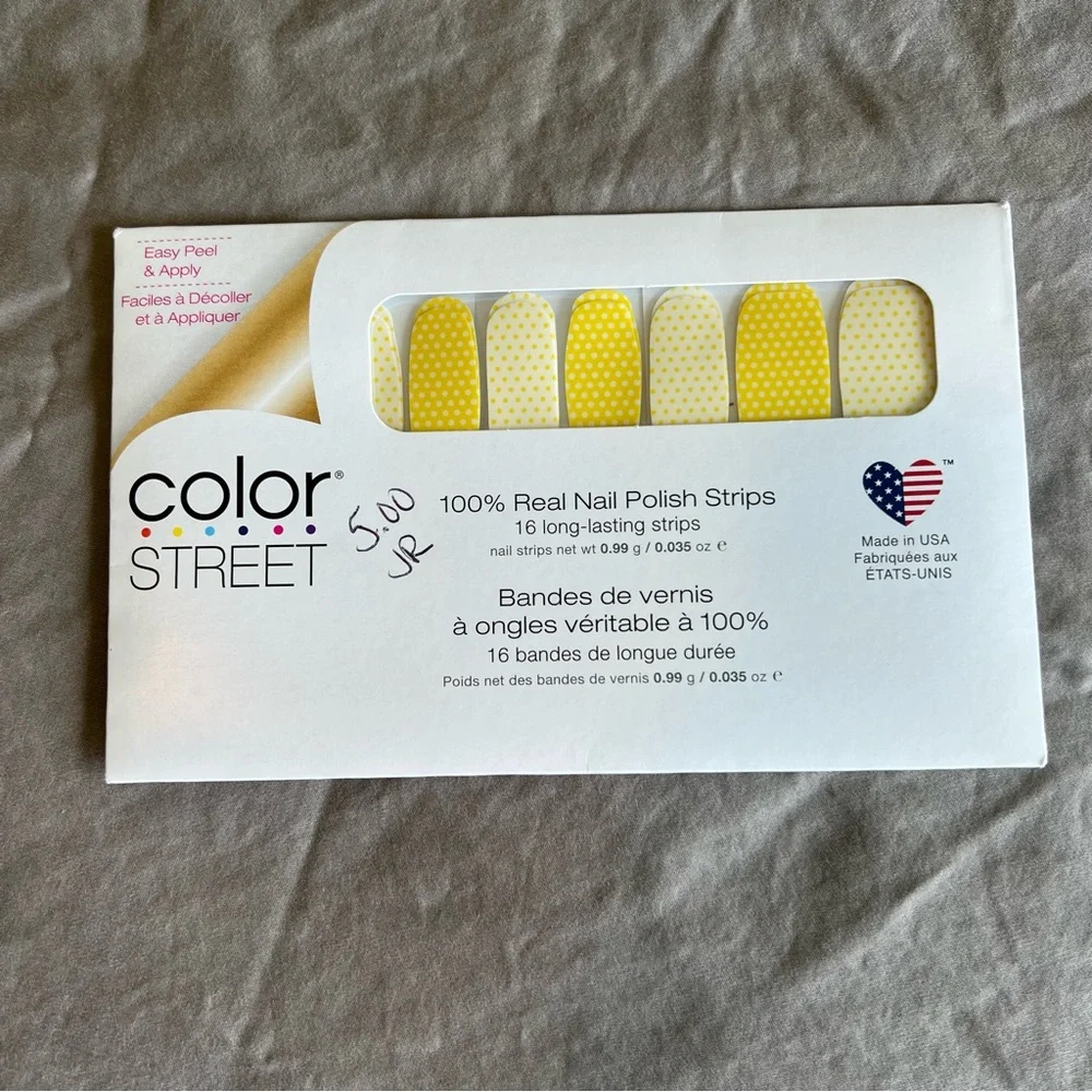 *Retired* Color Street: Bikinis and Bellinis | Polka Dot Yellow White Summer - Picture 3 of 11